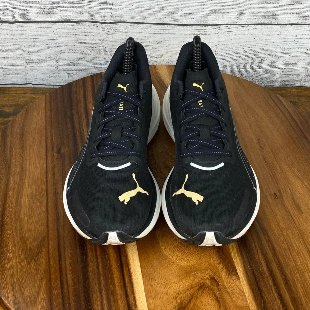 Puma Deviate Nitro 2 Black Team Gold Running Shoes 376855-02 Women’s Size 8